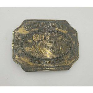 Vintage Bergamot Brass Works Belt Buckle A-36 Southern Comfort Liquor NICE!